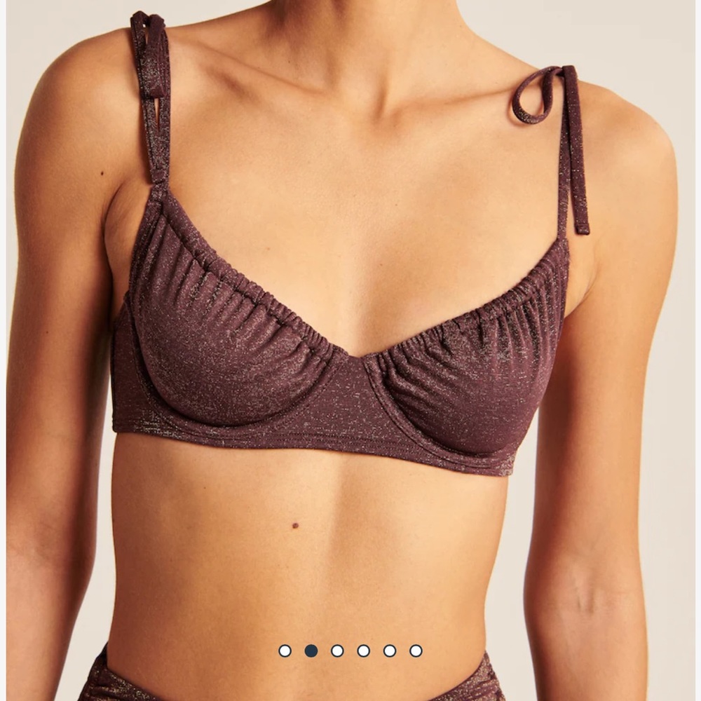 ABERCROMBIE & FITCH | Tie-Strap Underwire Bikini Top size medium - brown shimmer